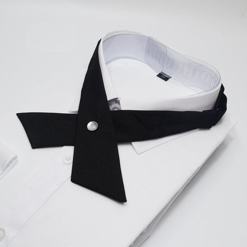 BOGZON Tie for Men Women Adjustable Criss-Cross Bowtie School Uniform Pre Tied Bows for Girls Neck Tie Accessories PTK03 (Black New) - Image 2